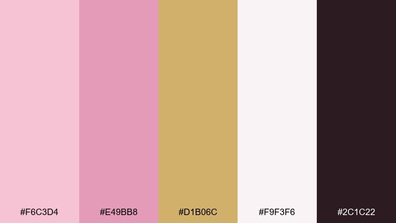 rose quartz gilding color palette with hex codes