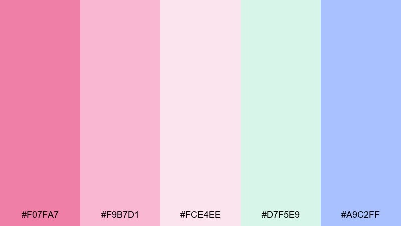 rose quartz soda color palette with hex codes