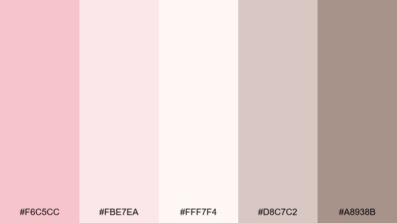 rose silk neutrals color palette with hex codes