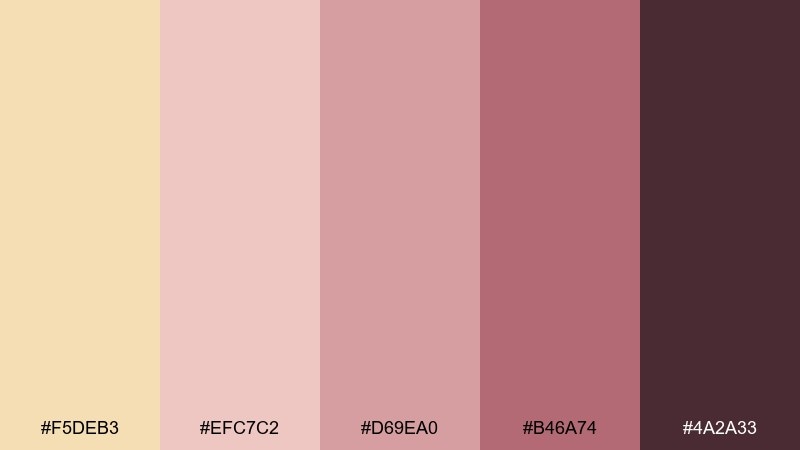 rose tea color palette with hex codes