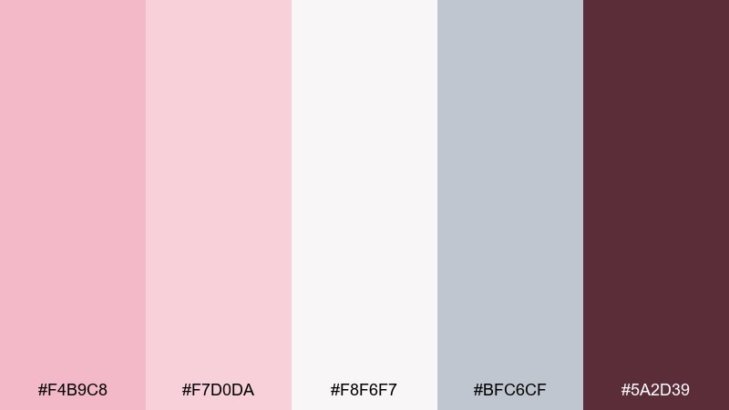 rosewater gray color palette with hex codes