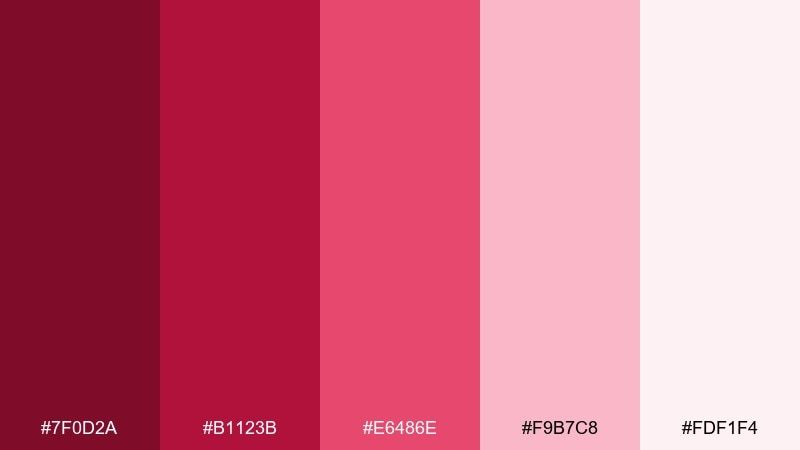 rouge bouquet color palette with hex codes