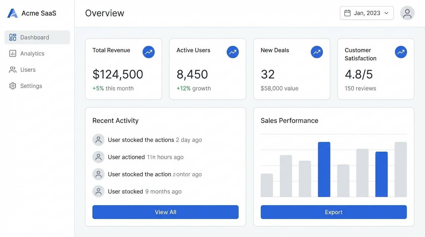 saas dashboard ui
