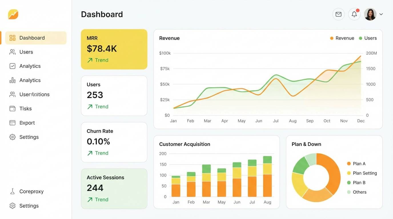 citrus dashboard ui mockup