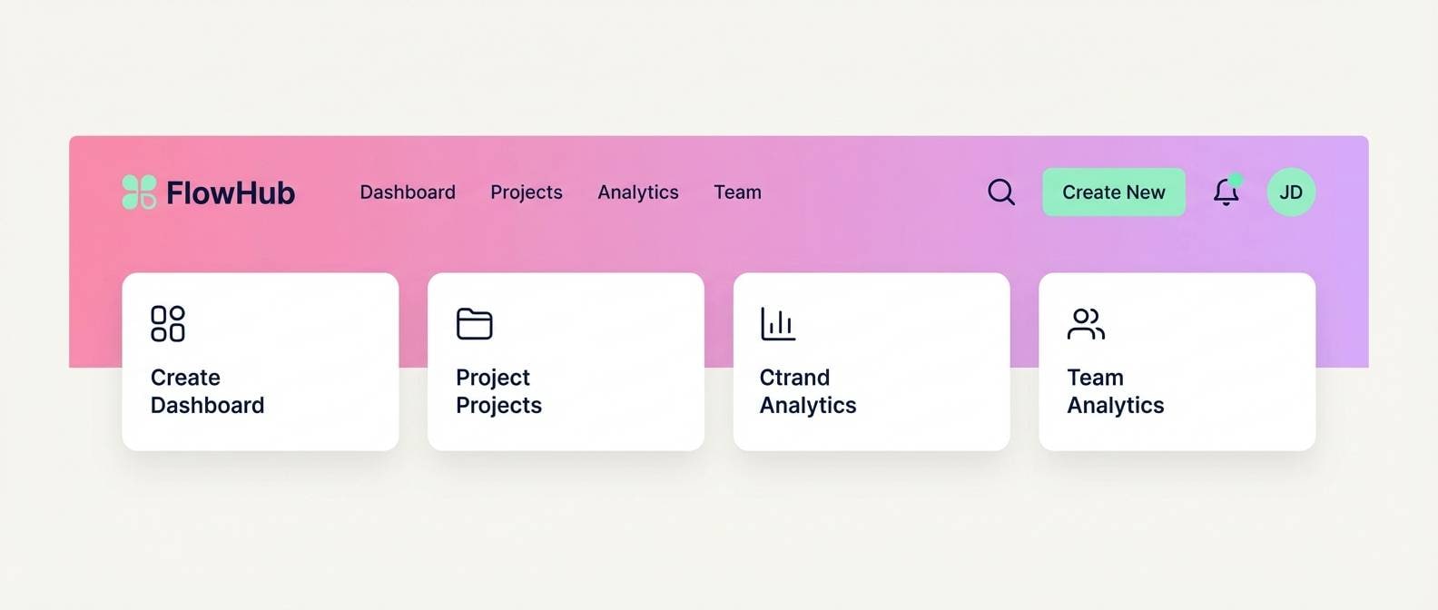 saas dashboard header