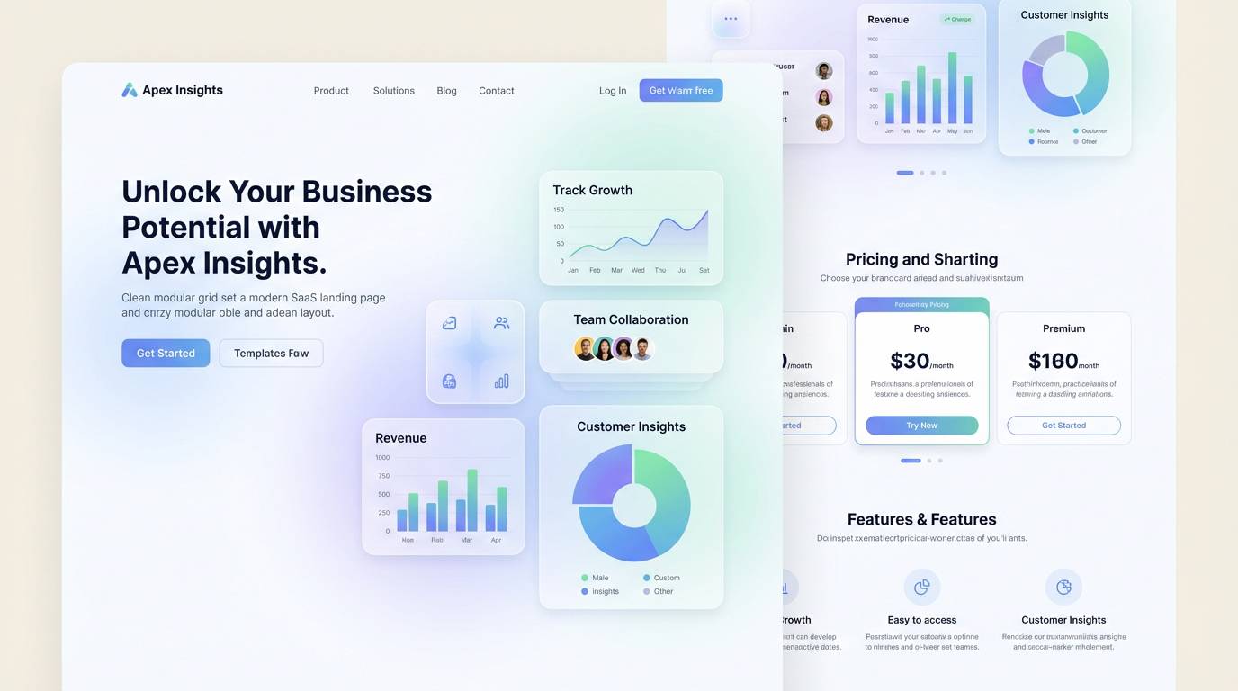 saas landing ui mockup