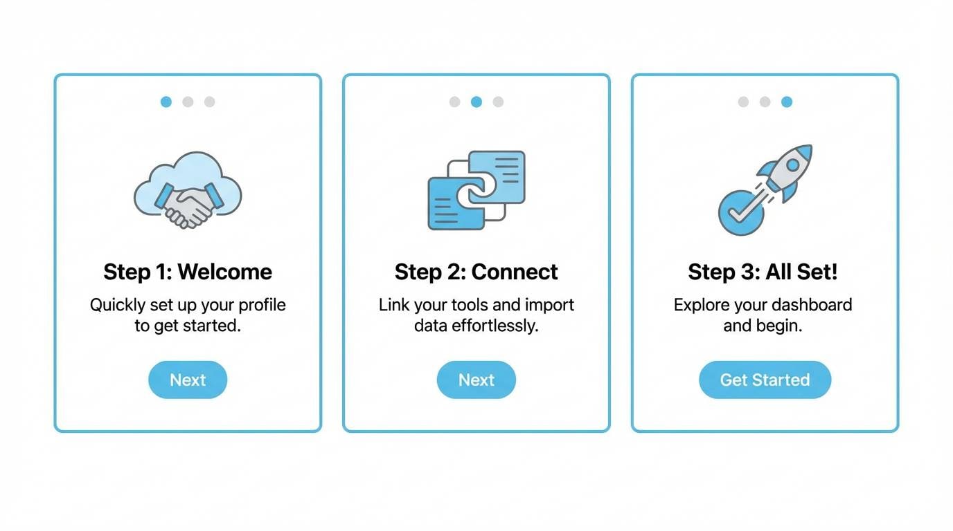 saas onboarding screens