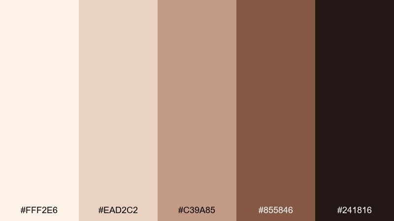 sable cream color palette with hex codes