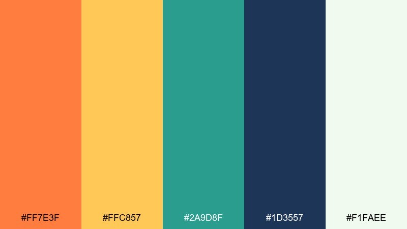 saffron bay color palette with hex codes