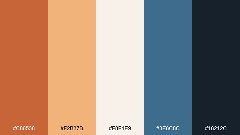 saffron denim color palette with hex codes