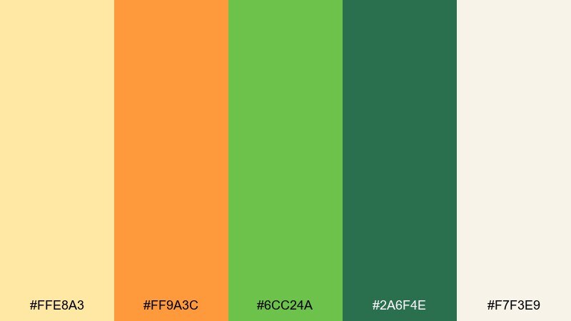 saffron fern color palette with hex codes