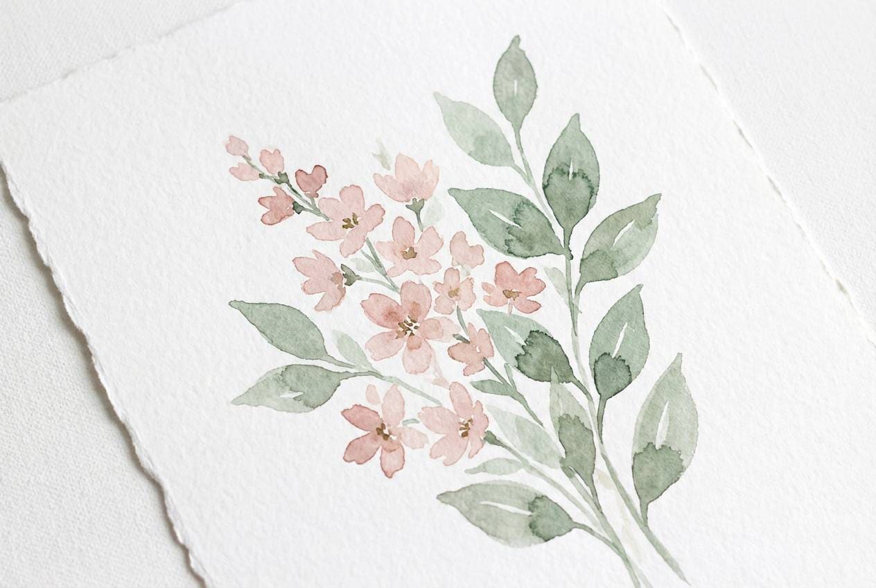 botanical blush watercolor