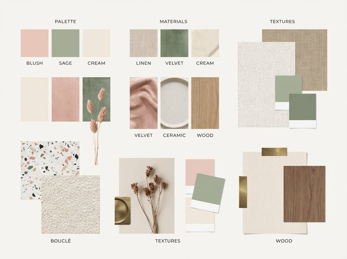 sage blush mood board
