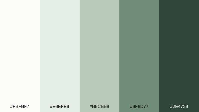 sage gallery color palette with hex codes