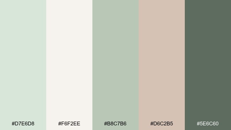 sage whisper color palette with hex codes