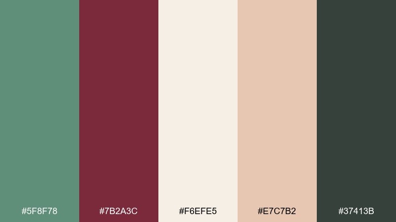 sage wine spritz color palette with hex codes