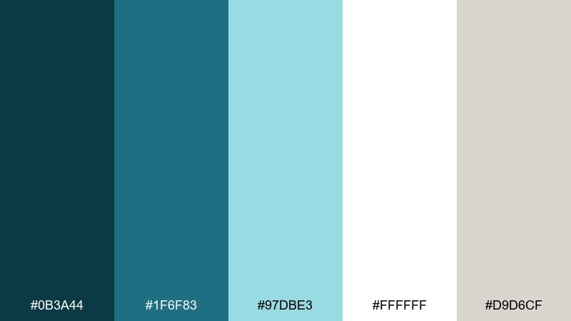 sailcloth white color palette with hex codes