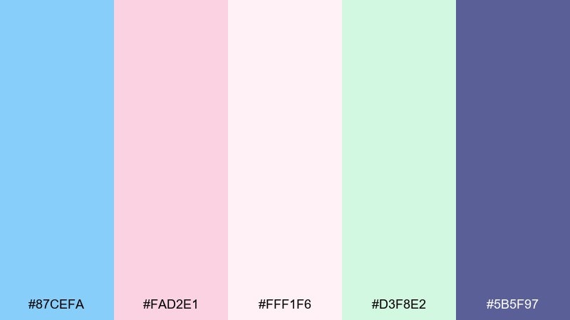 sakura breeze color palette with hex codes