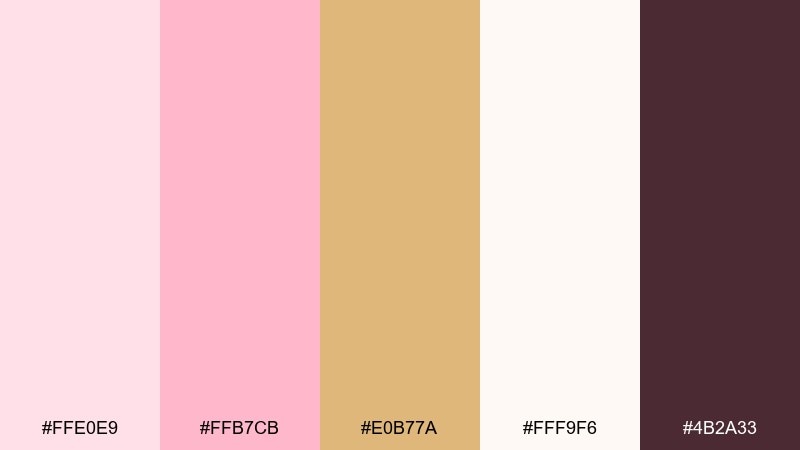 sakura champagne color palette with hex codes