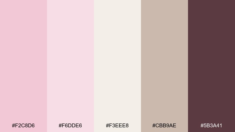 sakura latte color palette with hex codes