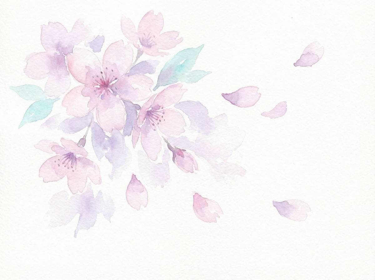 sakura lavender watercolor card