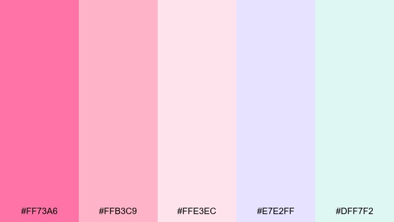 sakura sprinkle color palette with hex codes