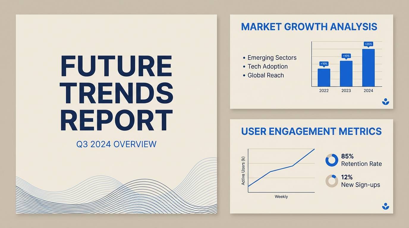 modern slide template in beige and blue