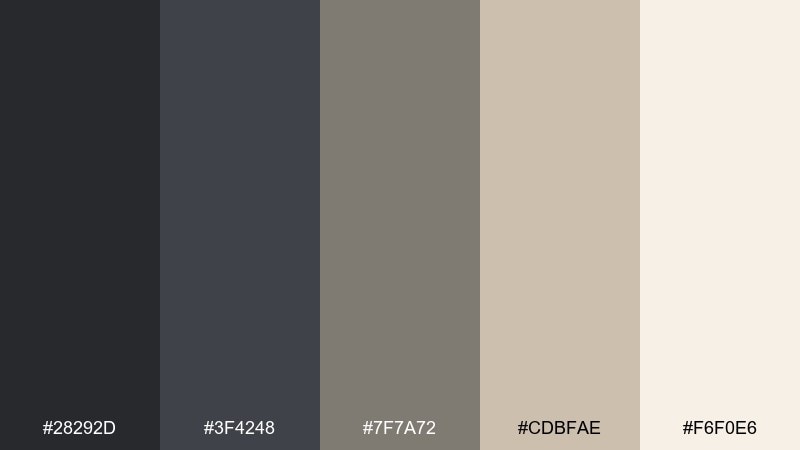 sandstone shadow neutral color palette with hex codes