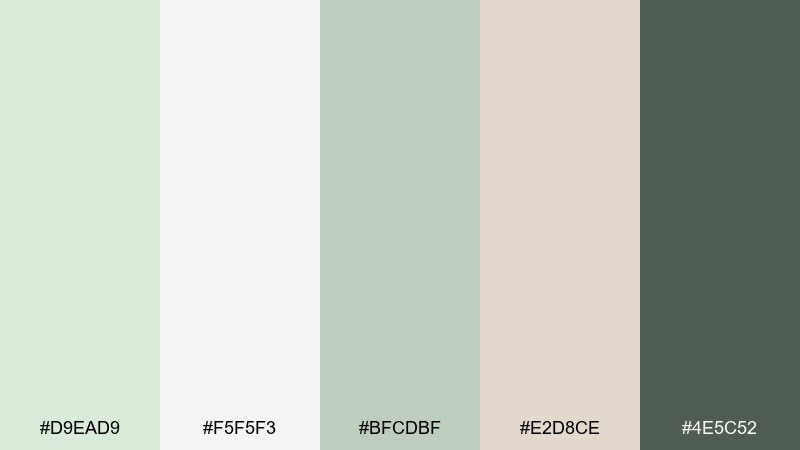 scandinavian sage color palette with hex codes