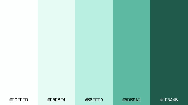seafoam minimal color palette with hex codes