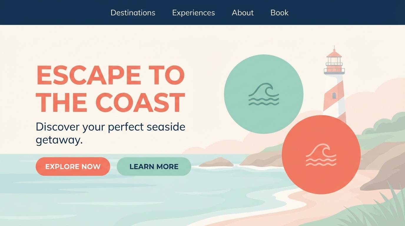 coastal website hero ui