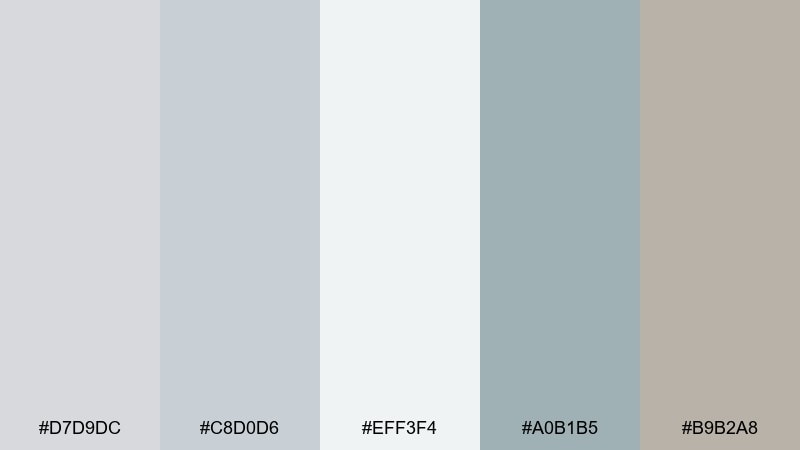 seaside pebble color palette with hex codes