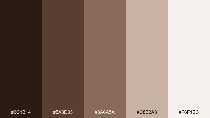 sepia studio color palette with hex codes