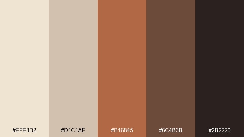 sienna and stone color palette with hex codes