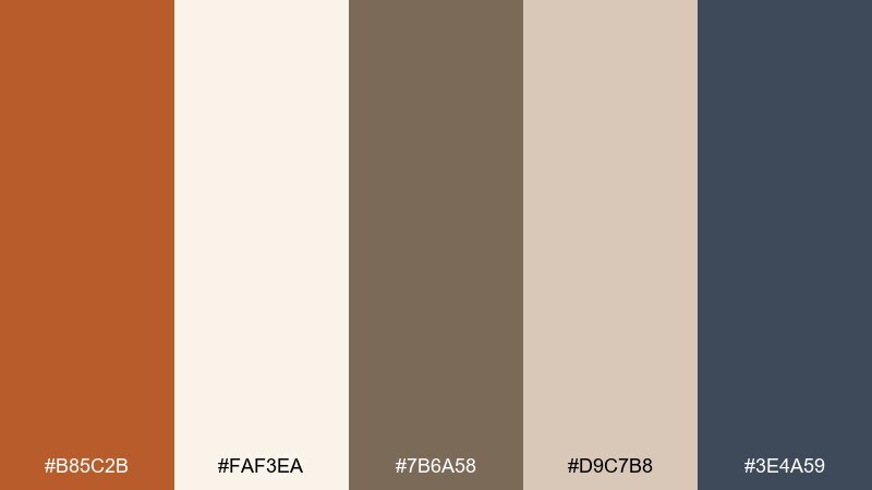 sienna linen color palette with hex codes