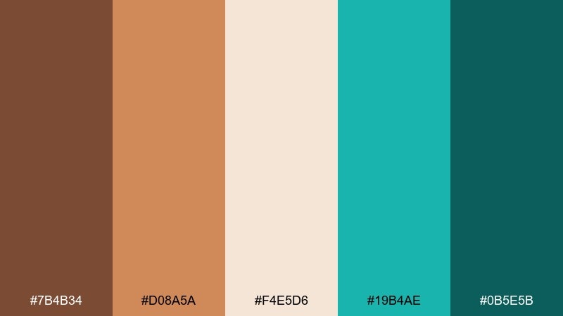 sienna surfboard color palette with hex codes