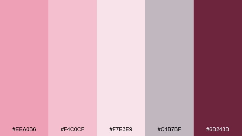 silk petal evening color palette with hex codes