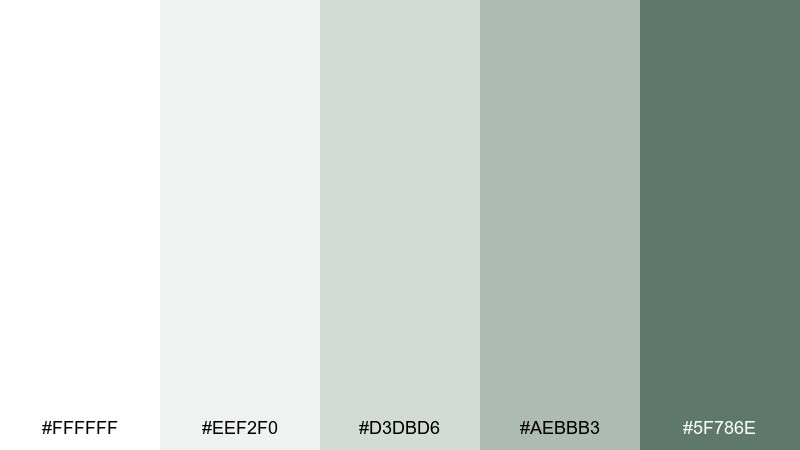 silver sage color palette with hex codes