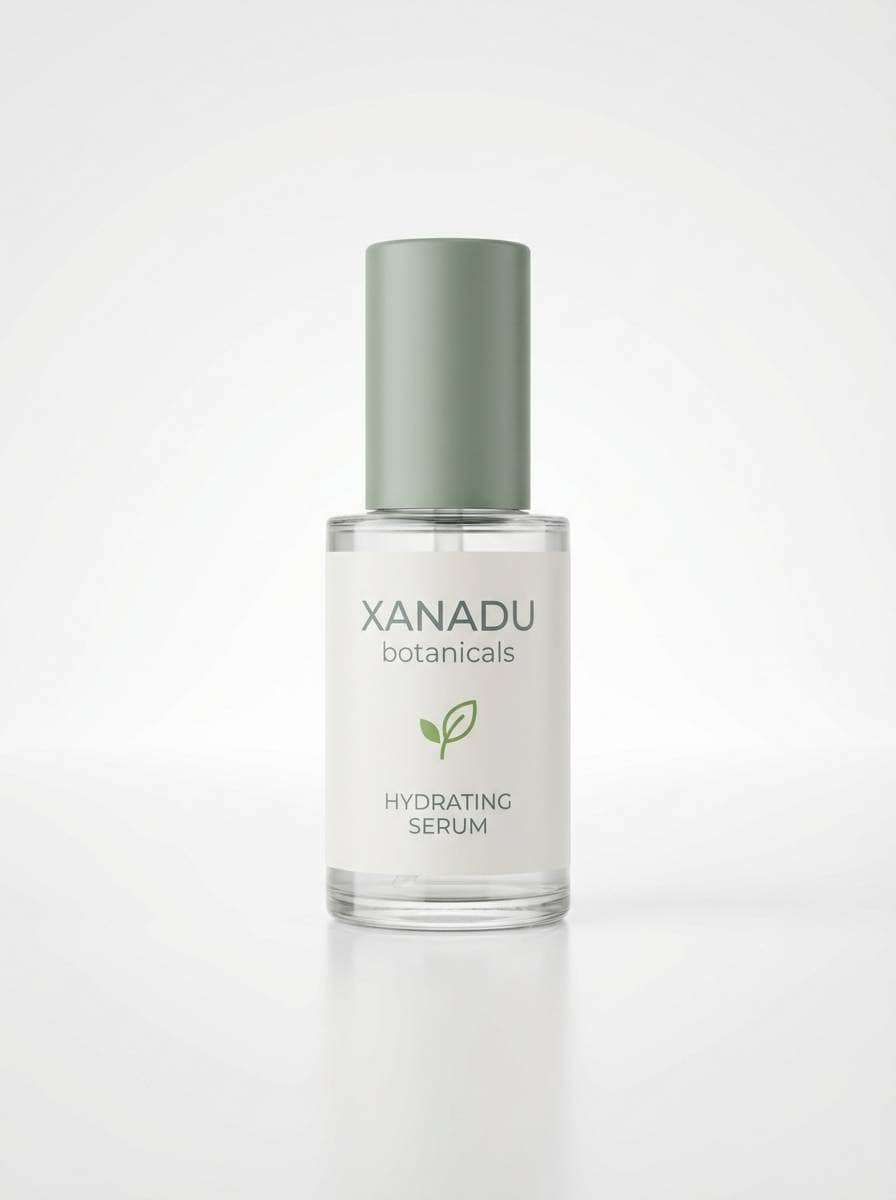 skincare bottle green studio shot