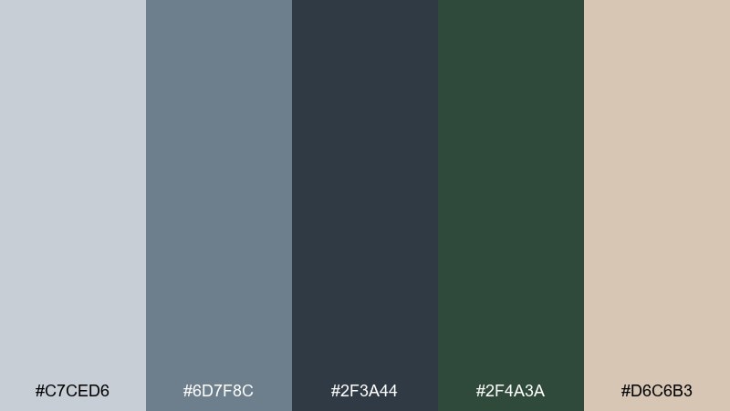 slate and spruce color palette with hex codes
