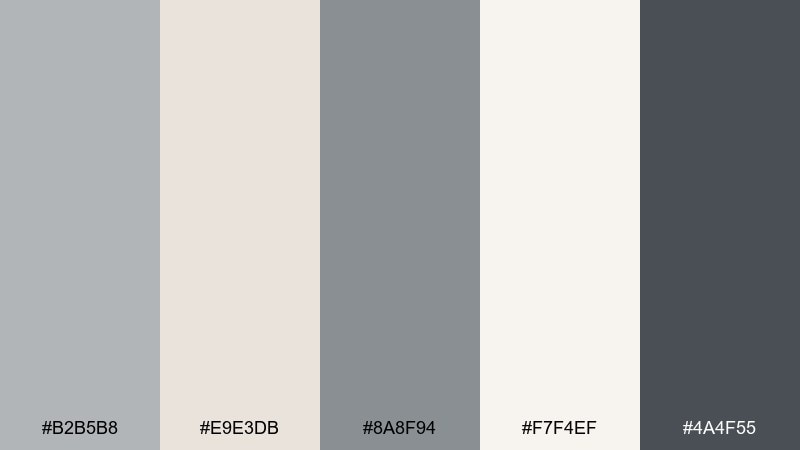 smoke linen color palette with hex codes