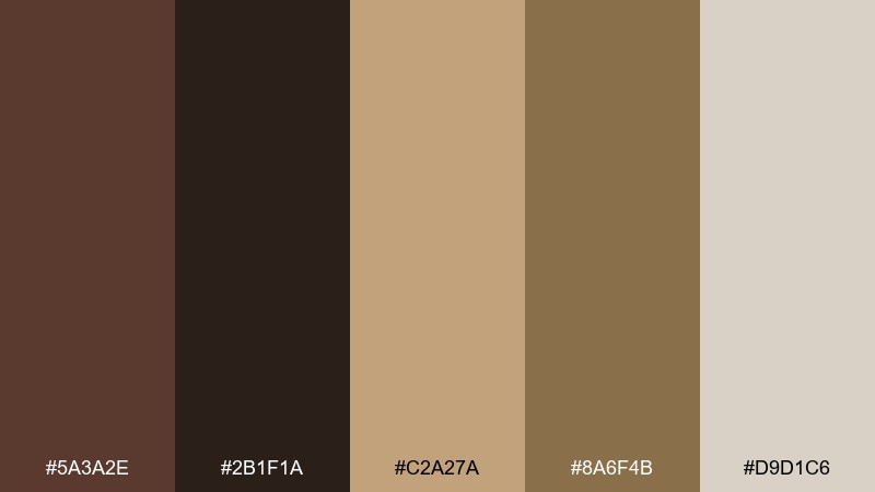 smoked leather color palette with hex codes