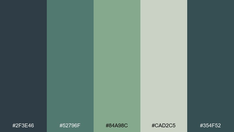 smoky incense color palette with hex codes