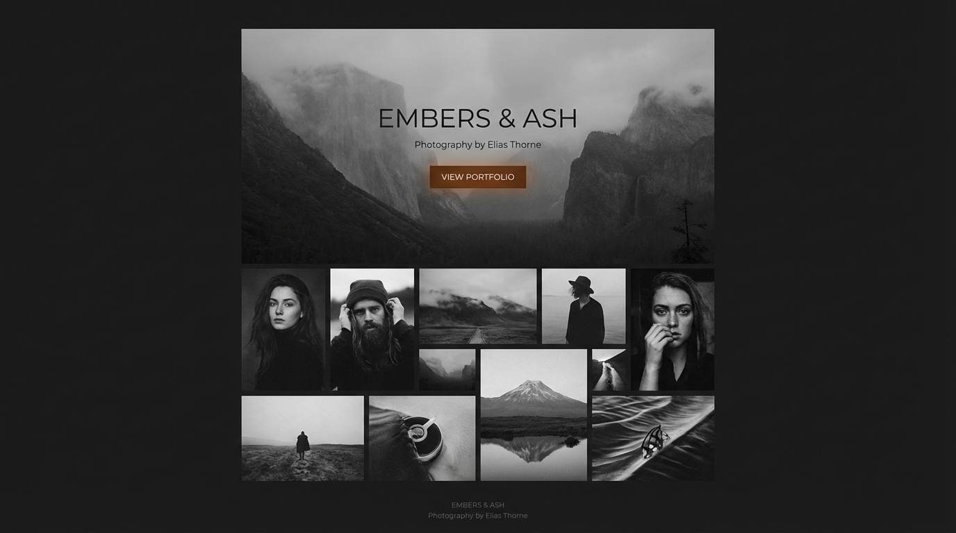 moody portfolio landing page