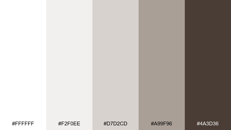 snowbound cocoa color palette with hex codes