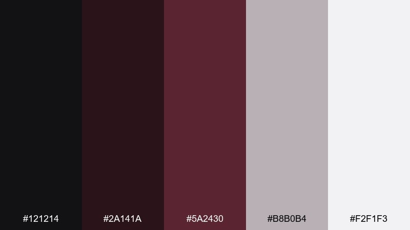 soft burgundy fog color palette with hex codes