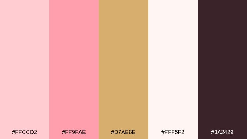 soft coral aurum color palette with hex codes