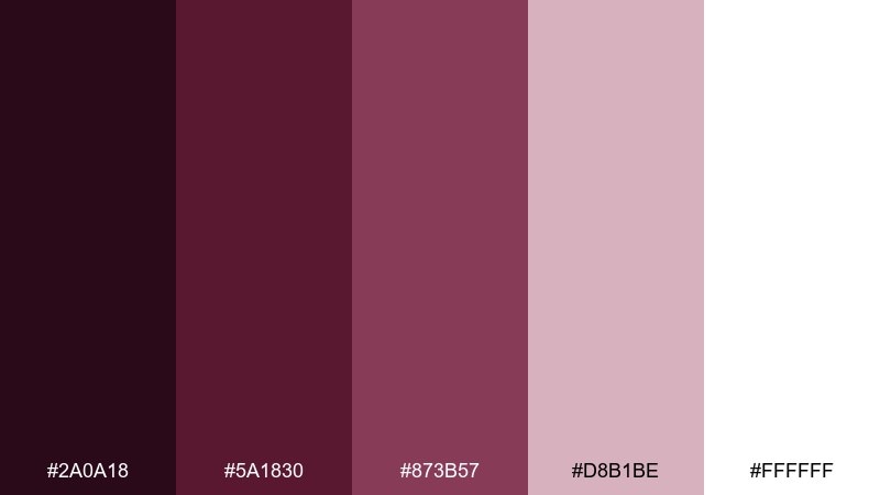 soft garnet minimal ui color palette with hex codes