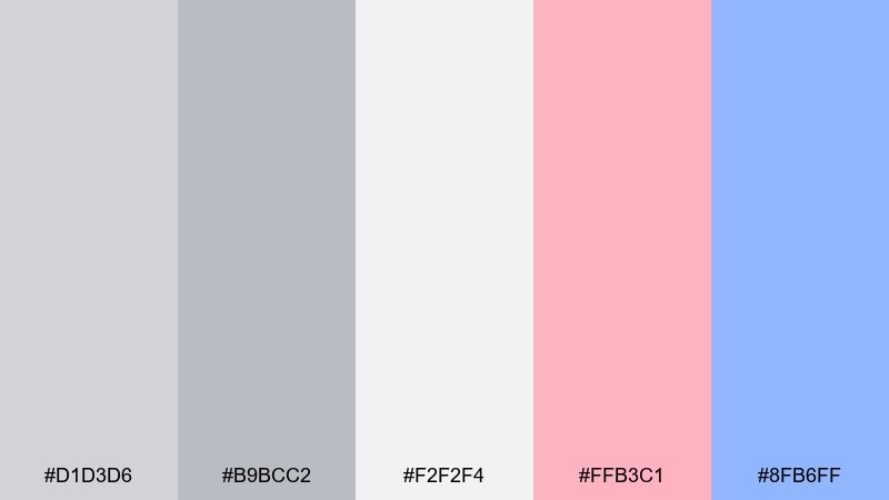 soft graphite pop color palette with hex codes