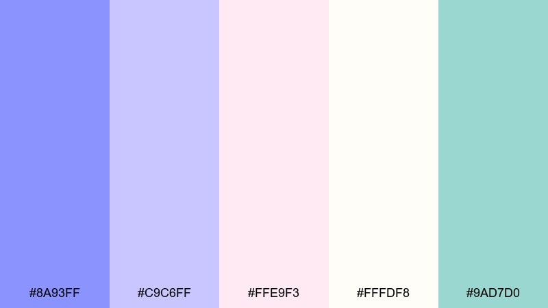 soft nursery cloud color palette with hex codes